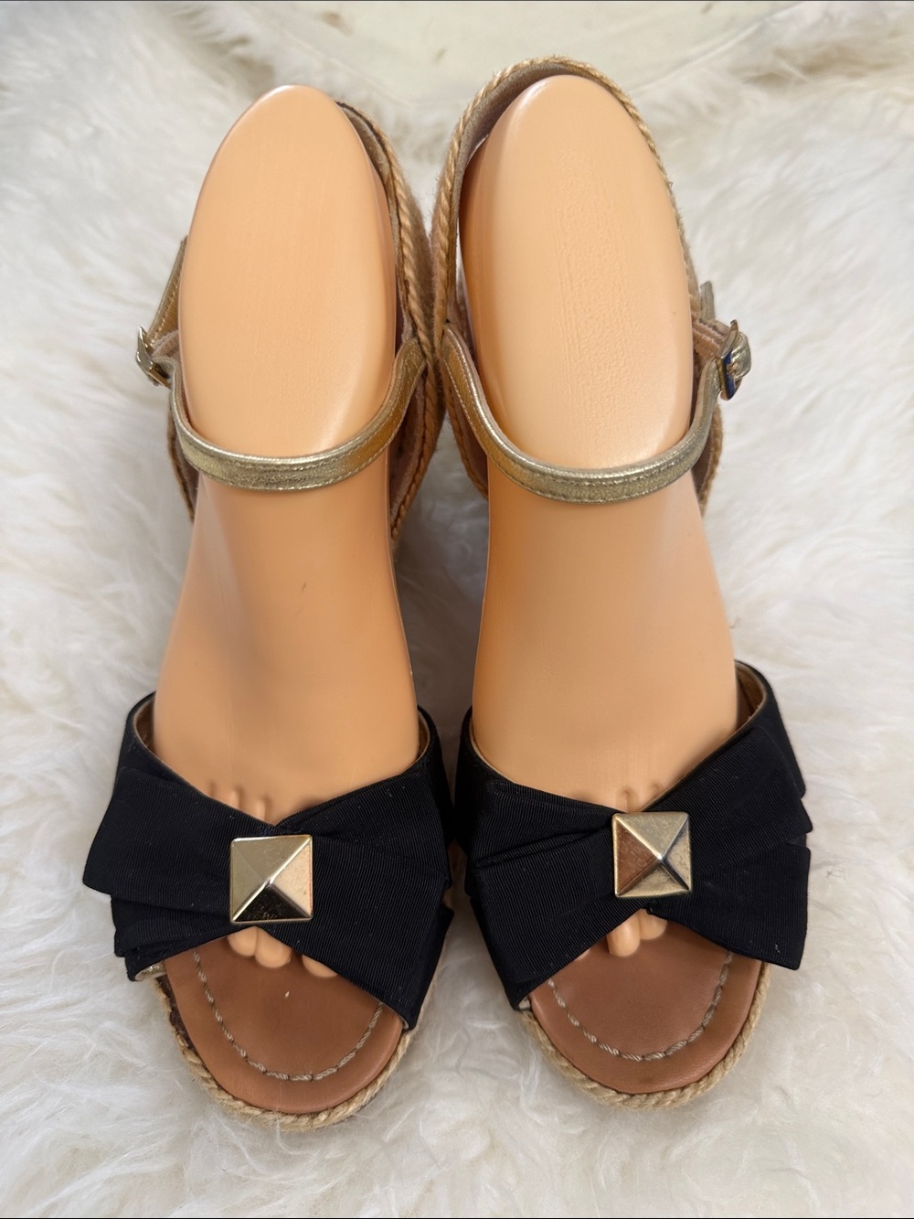 Kate Spade Women’s Espadrille Wedge Sandals Hells Black Size 10